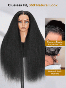 Yaki Straight 360 Glueless Lace Wig Ready To Go Natural Hairline - Image 8