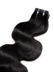 Natural Black #1B Tape-In Hair Extensions PU Human Hair For Full Head - Image 9