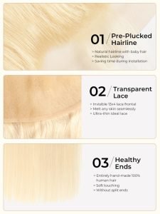 Alipearl Blonde Virgin Hair Color 613 Straight Hair 3 Bundles With 13*4 Frontal - Image 5