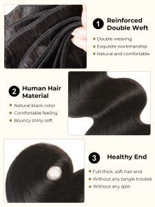 Body Wave HD Lace Closure 5*5 Human Hair 3 Bundles And Lace Closure - Image 3