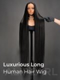 Super Long Wig 50 Inches 300% Density Straight 13x6 HD Lace Frontal Human Hair Wigs - Image 3