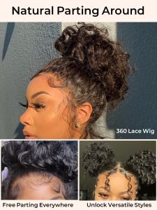 Glueless Invisi Drawstring 360 Lace Wig Deep Curly Hair Ready To Go Wigs - Image 3