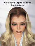 M Hairline Blonde Ombre Highlight Body Wave 13x6 Lace Front Wig - Image 6