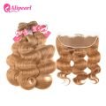 Brazilian Body Wave Human Hair Honey Blonde #27 Bundles With Lace Frontal - Image 2