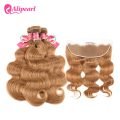 Brazilian Body Wave Human Hair Honey Blonde #27 Bundles With Lace Frontal - Image 6