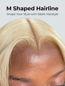 Double Drawn Top Grade Blonde Body Wave M Hairline Straight HD Lace Wig - Image 3