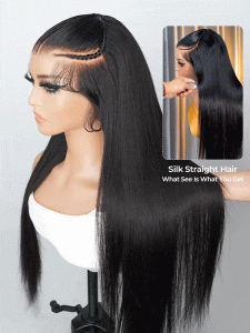 3 Braids Style Pre Braided Wig Glueless Straight 13x4 Lace Wig Human Hair - Image 7