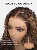 4/27 Highlight Burmese Curly 5x7 Glueless Lace Front Wig 250% Density - Image 3