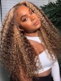 Glueless Highlight Wig P4/27 Brown With Blonde Color Big Curly 5*5 Ready To Go Wig - Image 3