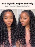 Pre Braided Pre Styled Ready To Go Deep Wave 13*6 Frontal Wig - Image 4