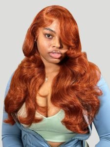 Ginger Layered Cut Body Wave 13x4 Glueless Lace Wig With Curtain Bang
