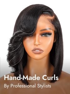 10 Inch Side Bang Layered Cut Wavy Bob Wig 5u00d75 Lace Closure Wig - Image 4