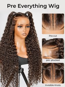 Glueless #4 Color Deep Wave Stylist Pre-Braided 13x6 Front Wig - Image 3
