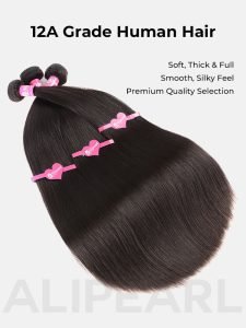 Alipearl Toppest grade hair 12A Raw Hair Bundle Straight with 5*5 HD Lace Closure - Image 6