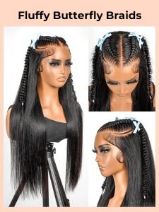 Butterfly Braids Pre-Styled Wig 13u00d76 Silky Straight Hair HD Lace Wig - Image 4