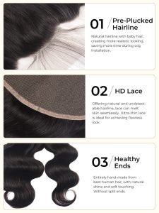 12A Top Grade Mink Brazilian Body Wave Human Hair Bundles With 13x4 HD Frontal - Image 8