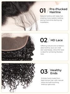 Alipearl Brazilian Hair 3 Bundles Deep Wave with 13X4 Frontal - Image 4