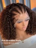 16Inch Braided Wigs Braided Deep Wave Short Bob Human Hair Lace Frontal Wigs - Image 8