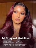 #1B/99J Ombre M Hairline Body Wave 13x6 Lace Frontal Wigs - Image 2