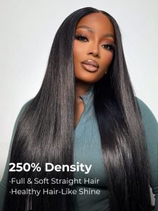 Double Drawn Wig 250% Density Straight 13x6 HD Lace Frontal Wig Brazilian Hair - Image 3