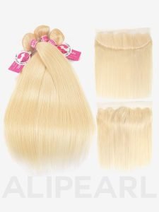 Alipearl Blonde Virgin Hair Color 613 Straight Hair 3 Bundles With 13*4 Frontal - Image 14