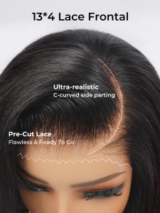 13x4 HD Lace Front C Curve Side Part Bob Wig Pre Plucked Ready to Go - Image 3