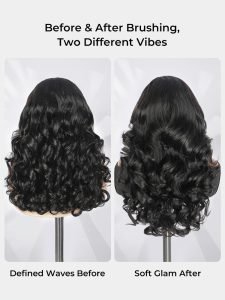 Butterfly Cut Body Wave Ready To Go Wig 6x8 Lace Face Framing Layers - Image 3