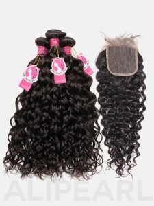 Alipearl Brazilian Hair 3 Bundles Natural Wave With 4*4 Lace Closure - Image 2
