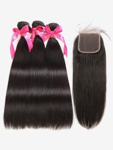 Unprocessed Peruvian Hair 3pcs Straight With 4*4 HD Lace Closure - Image 3