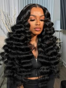 250% Density Super Bouncy Wand Curl Human Hair Wigs 18inches For Sale - Image 6