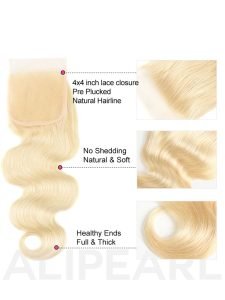Alipearl Hair 3 Bundles 613 Body Wave With Lace Closure - Image 4