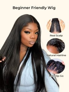 Straight U Part Wig Human Hair V Part Wigs For Sale - Image 3