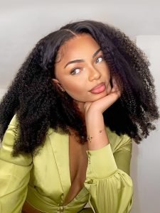 Afro Kinky Curly V Part Human Hair Wig No Leave Out - Image 3
