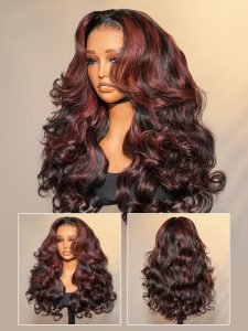 Original Caramel Balayage Highlight Wigs 13x4 Front Wig Customized Wavy Hair - Image 7