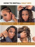 Blonde Highlighted Glueless Water Wave 3 In 1 Half Wig Human Hair - Image 4