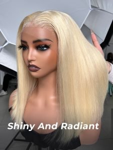613 Color Blonde Hair Short Bob Wigs Human Hair Wigs Short Lace Wigs - Image 2