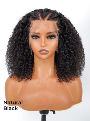 Braiding Human Hair 13×4 Lace Front Curly Bob Wigs Pre-Bleached With Full Density