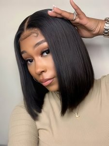 12A Grade Raw Hair Bob Wig Straight Real Invisible HD Lace Never See Knots - Image 3