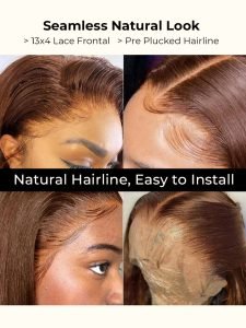 Short Brown Wigs Straight Hair #4 Brown Bob Glueless Wigs - Image 2