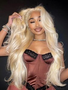 Long Wigs #613 Body Wave Pre Plucked Blonde Lace Frontal Wigs - Image 3