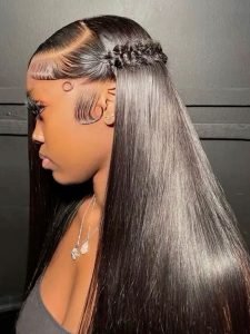 Alipearl Virgin Hair Soft Straight Full Lace Wig 180% Density Pre-plucked Hairline With Baby Hair - Image 5