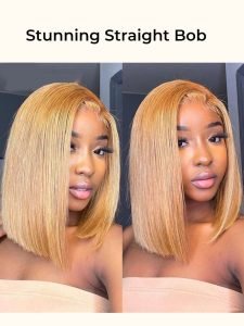 Honey Blonde Bob Wig #27 #1B/27 Straight Hair Human Hair Bob Wigs - Image 4