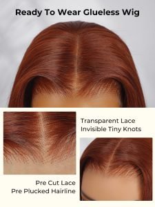 Chestnut Ginger 13x6 Lace Front Glueless Wigs Human Hair - Image 4