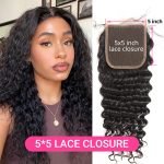 Deep Wave 5x5 HD Lace Closure Human Hair 5x5 LY Lace Frontal Closure