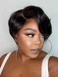 Short Wig Straight Pixie Cut Wig Human Hair Bob Wig - Image 2