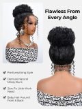 Messy Bun Water Wave 360 HD Lace Glueless Wig With Drawstring - Image 3