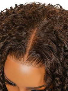 Ready To Go Wigs - Brown Hair Wigs Curly Human Hair Pre-Cut Invisible Lace Wig - Image 4