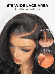 Butterfly Cut Body Wave Ready To Go Wig 6x8 Lace Face Framing Layers - Image 11