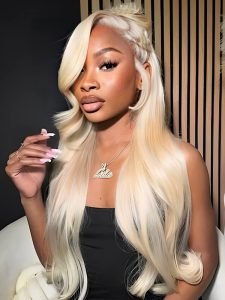 #613 Blonde 13*6 Lace Front Wig Pre-plucked Blonde Human Hair Wigs - Image 4