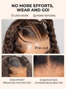 Glueless #4 Color Deep Wave Stylist Pre-Braided 13x6 Front Wig - Image 4